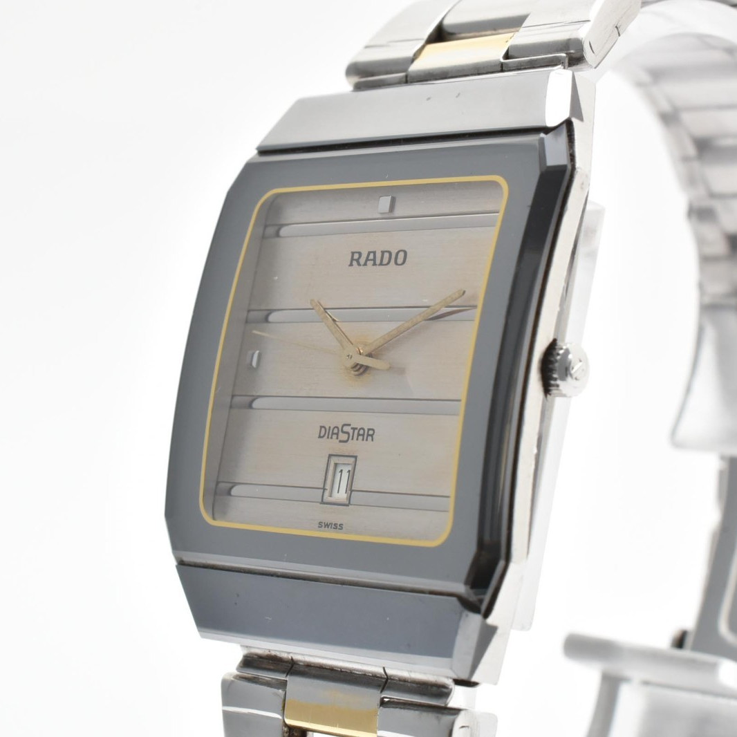 Rado Diastar 711.0067.3N 71100673N Vintage Quartz Diamonds Black Men Watch Swiss