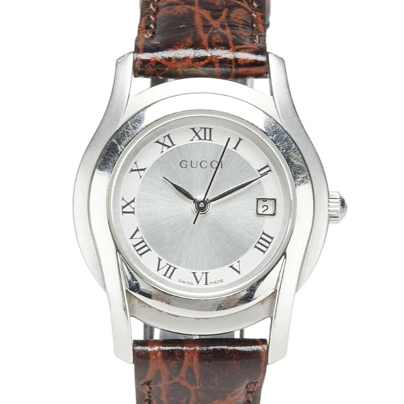 Gucci G Class Belt Watch 5500L Quartz Silver Dial Stainless Steel