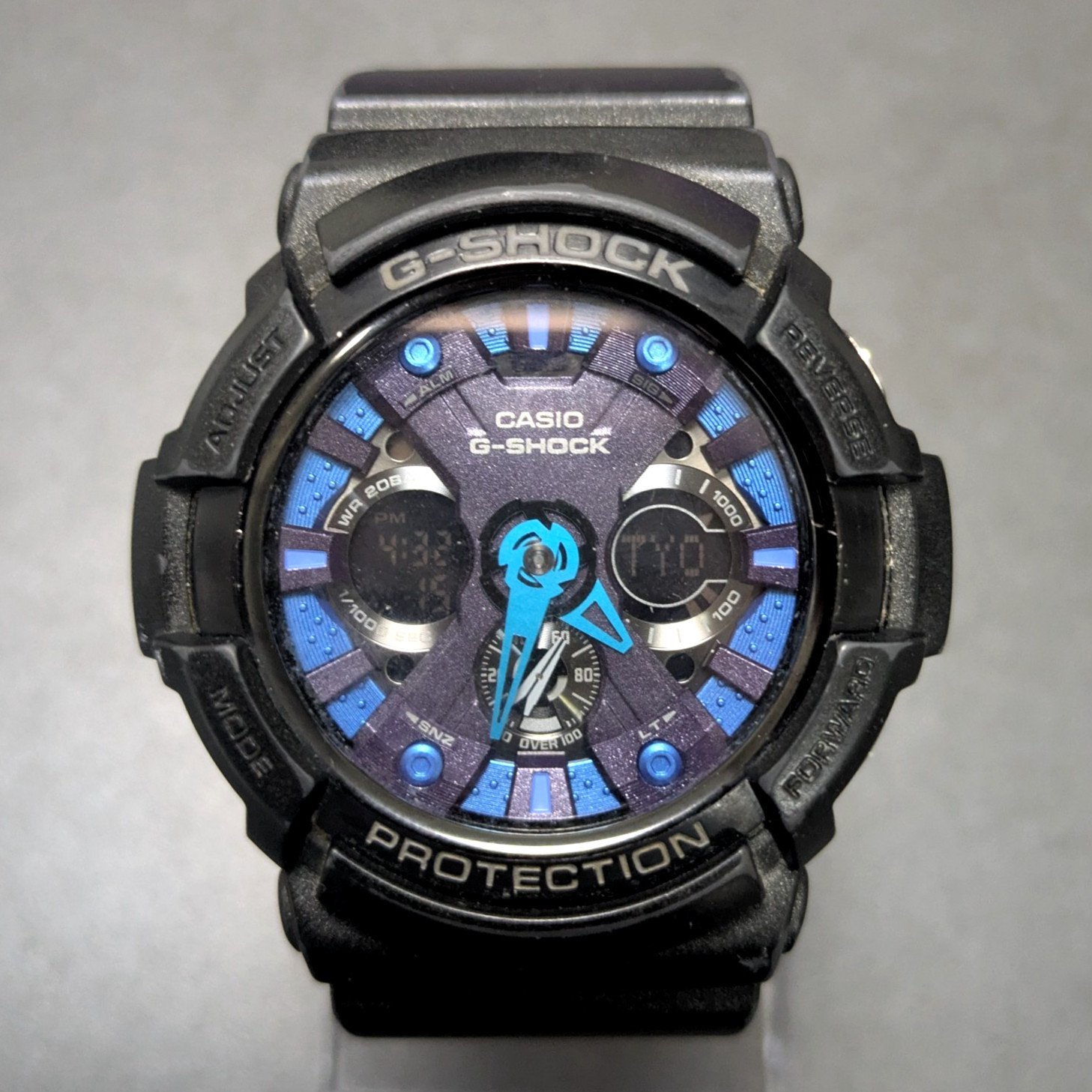 CASIO G-SHOCK GA200SH-2A Glitter Black Men’s Watch Pre-Owned Working Battery Inc