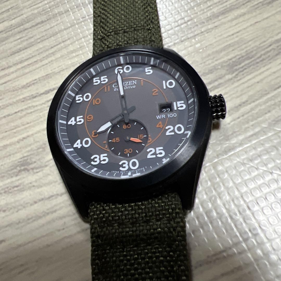 CITIZEN ECO-DRIVE Military Color Men’s Watch B690 S086736 Khaki Green Japan