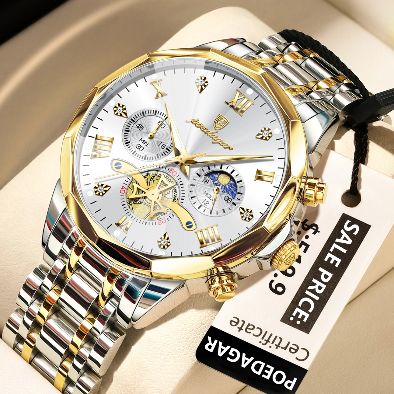 POEDAGAR Luxury Men Watch Top Original Waterproof Luminous Chronograph Man Wrist