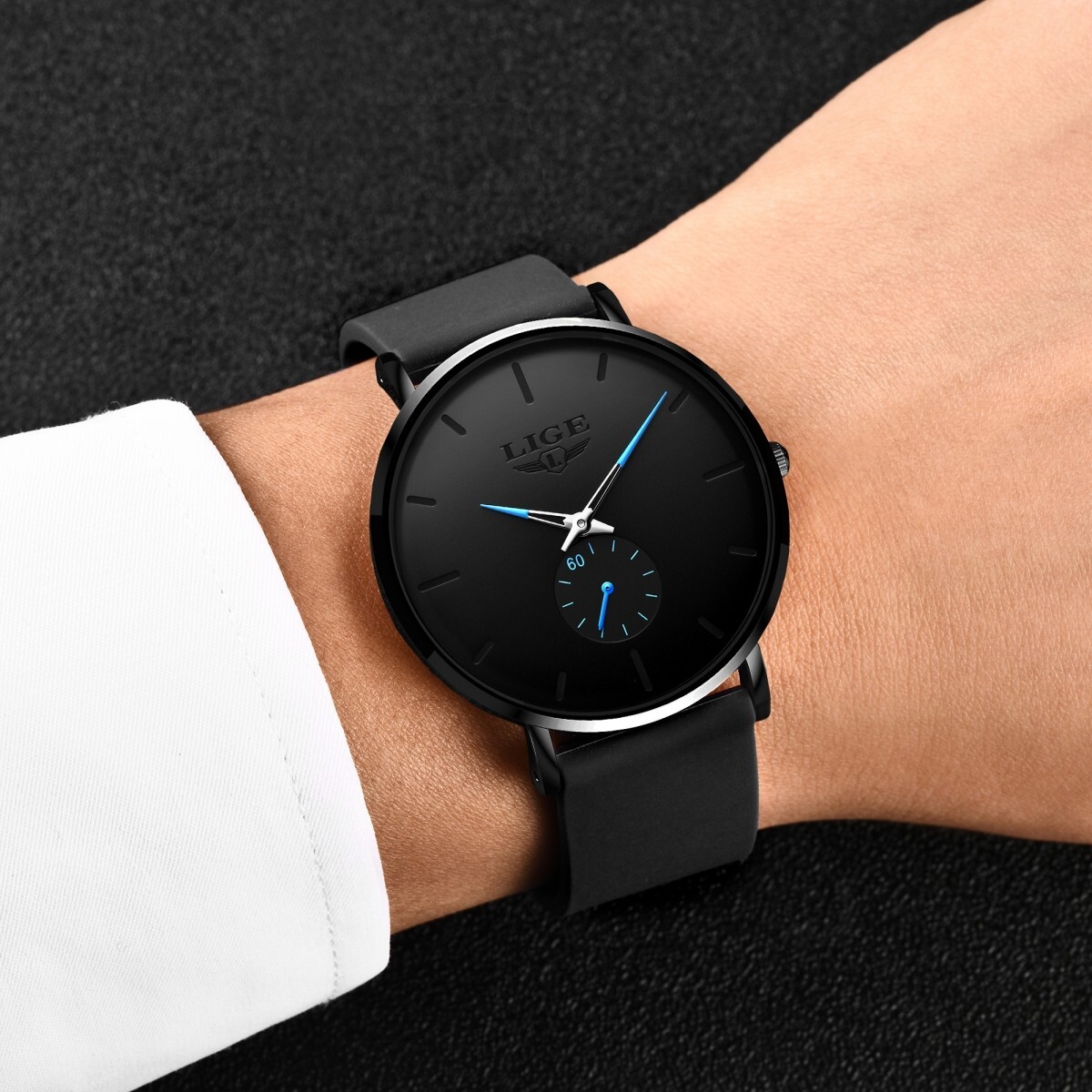 Ultra-thin Men Watches Quartz Stainless Steel 3ATM Waterproof Daily Wrist Watch