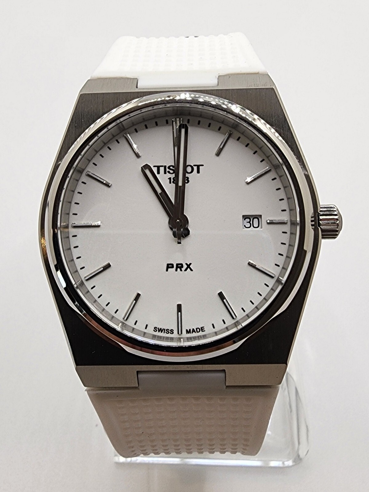Tissot PRX 40MM White Dial White Rubber Strap Quartz Watch T137.410.17.011.00