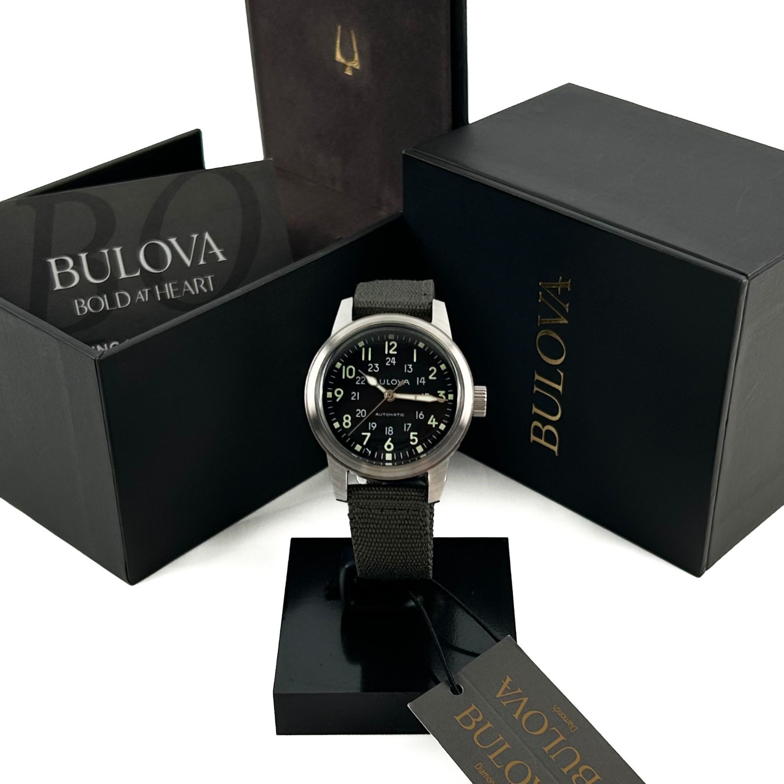 Bulova Military VWI Special Edition HACK 38mm Automatic Men’s 96A259 Watch-W/box