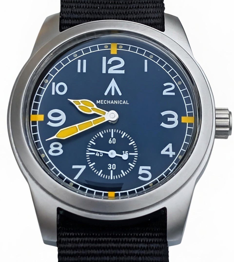 Toujours Pret Mechanical Dirty Dozen Military watch Blasted Stainless steel 39mm
