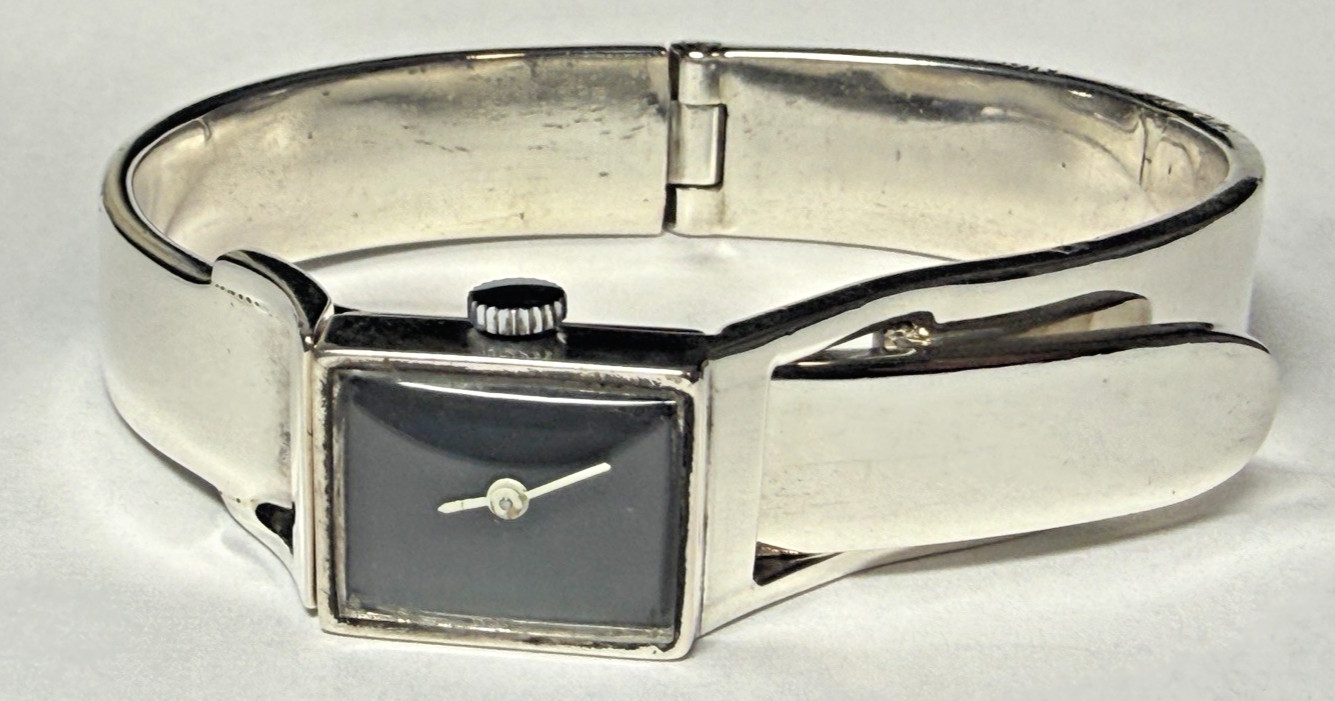 Women’s Modernist Vintage 80’s SWISS 925 STERLING SILVER Watch Manual Wind COOL!