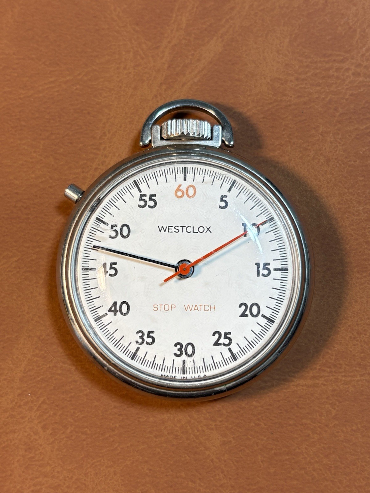Vintage Westclox Mechanical Wind Up Stop Watch,Made Is USA,50mm,Runs