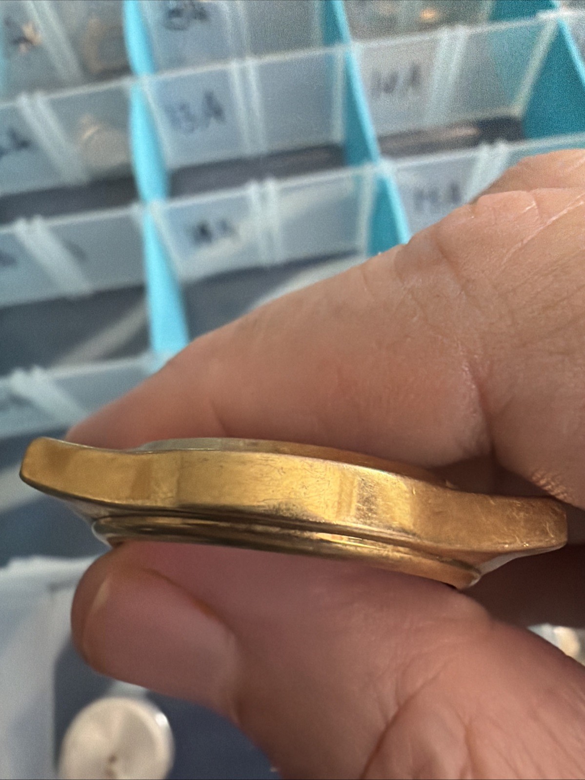 Vintage Round Heavy Watch Case 35mm Gold Toned 8A