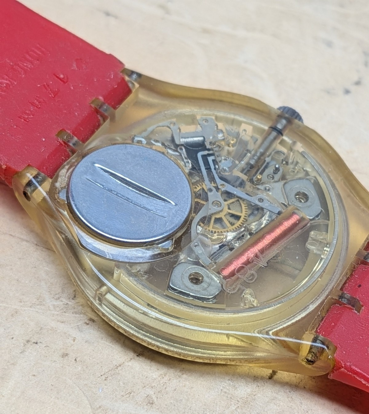 Vintage Swatch Watch red / clear case