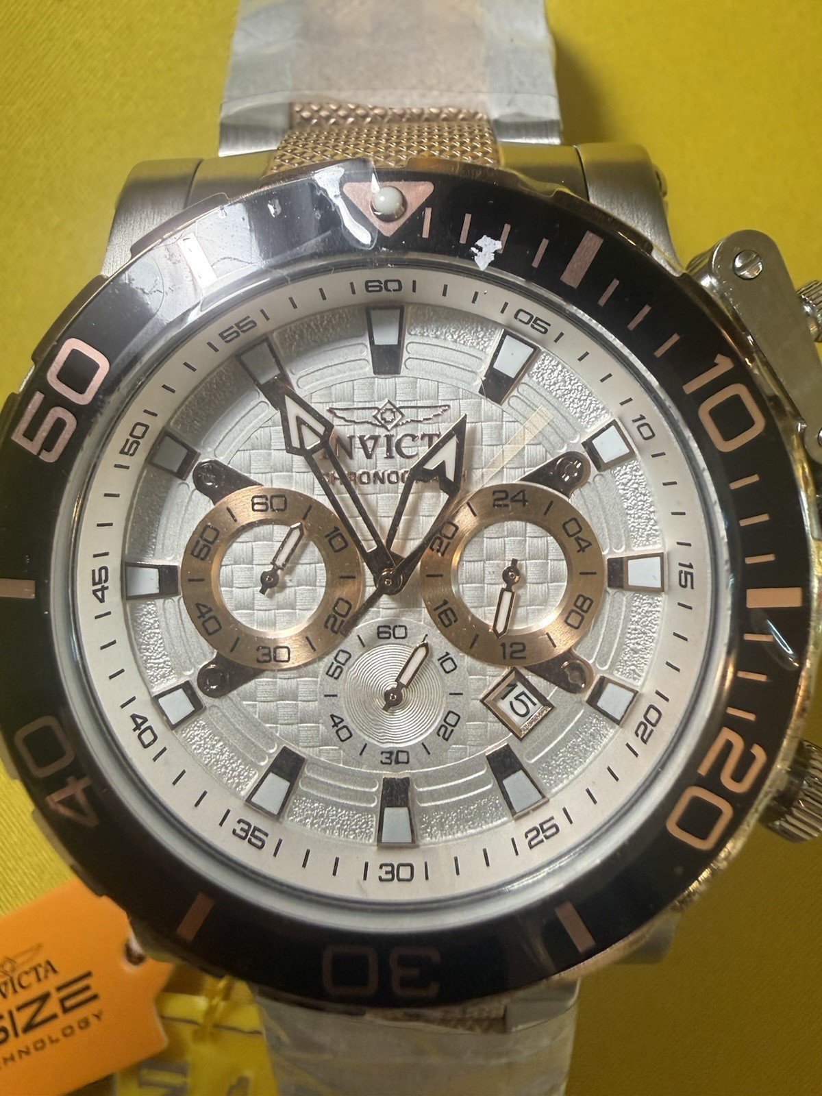 Invicta I-Size Mens Quartz Chronograph Watch 100m Silver Dial MSRP $1295 (50232)