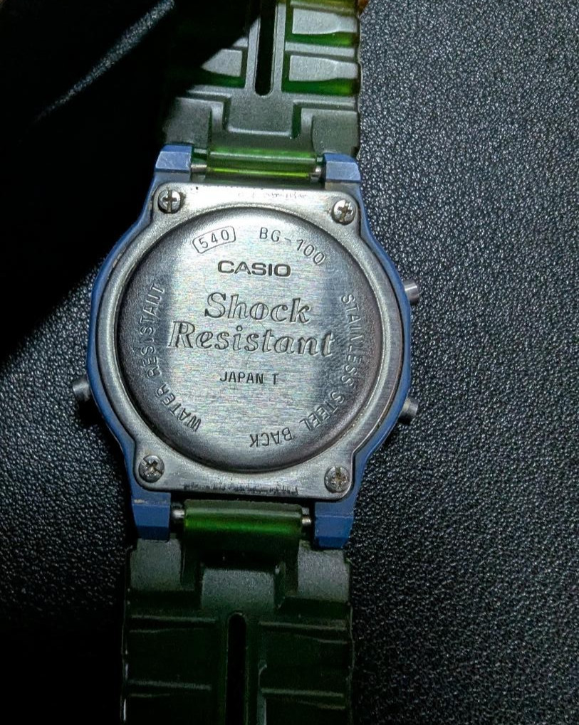 Casio BG‑100 Blue/Green – Working, Near Mint, Vintage Japan Model