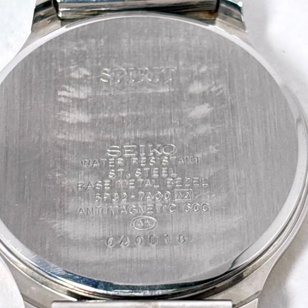 SEIKO SPIRIT 5P32-7A00 Quartz Watch 33mm Gold Wave Dial SS Band 17.5cm