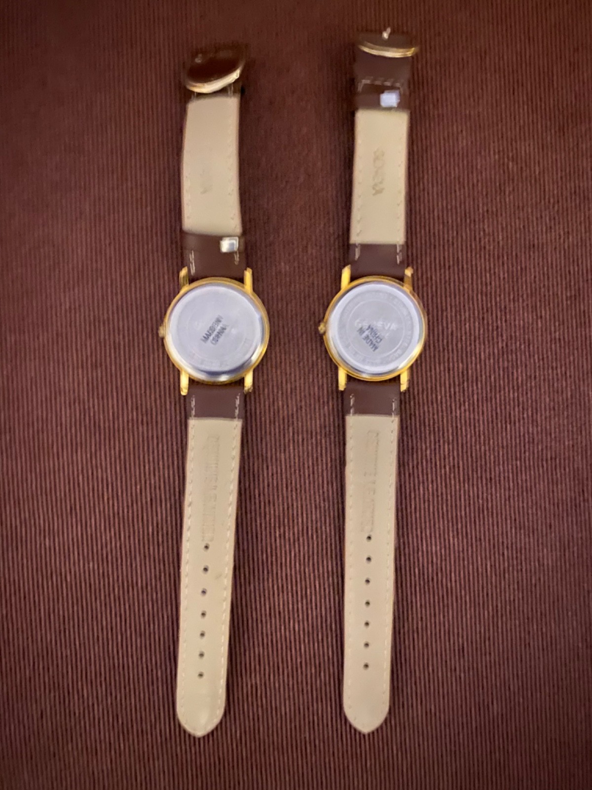 Lot of 4 watches Paul Jardin Watch Black Roman Numerals Leather Band Geneva