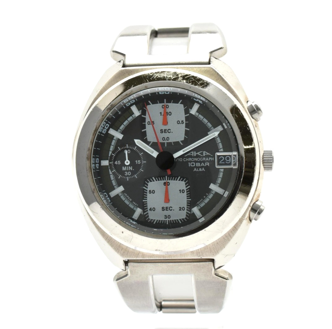 1996 [EXCELLENT+5] Vintage Seiko Alba AKA V657-6030 Quartz Black Dial Mens Watch