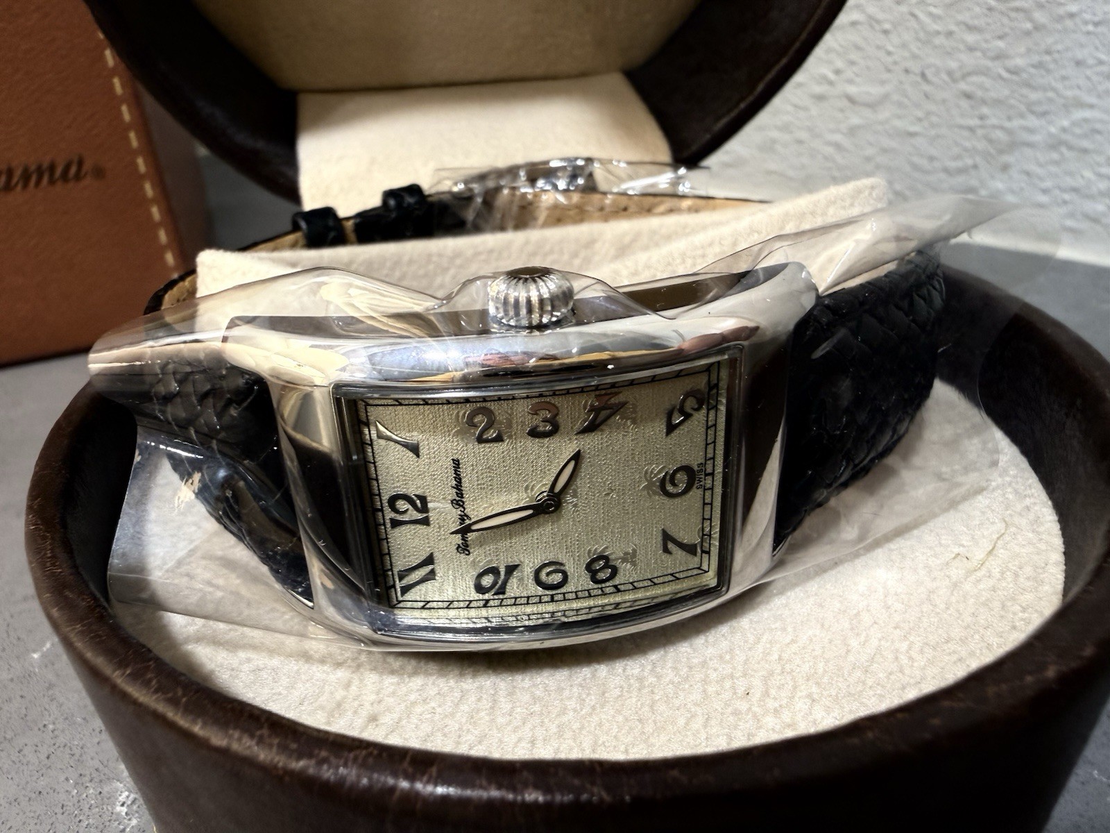 Tommy Bahama Men’s Sterling Silver Cruise Tank Watch w/Box & Booklet TB1027 Gift