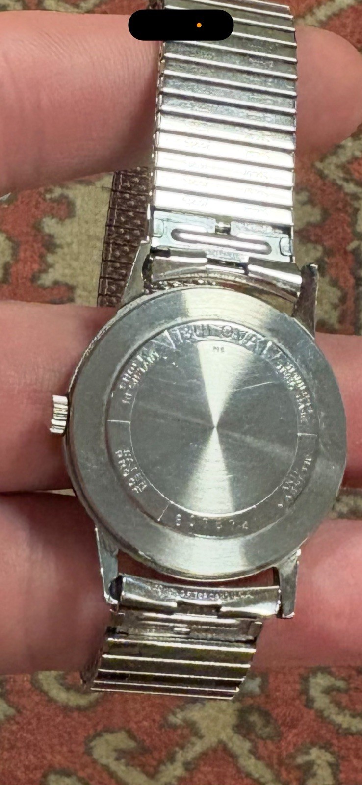 Bulova Surf King Watch linen dial ~keeps great time~32 mm 17j 11AL 10kt GF band