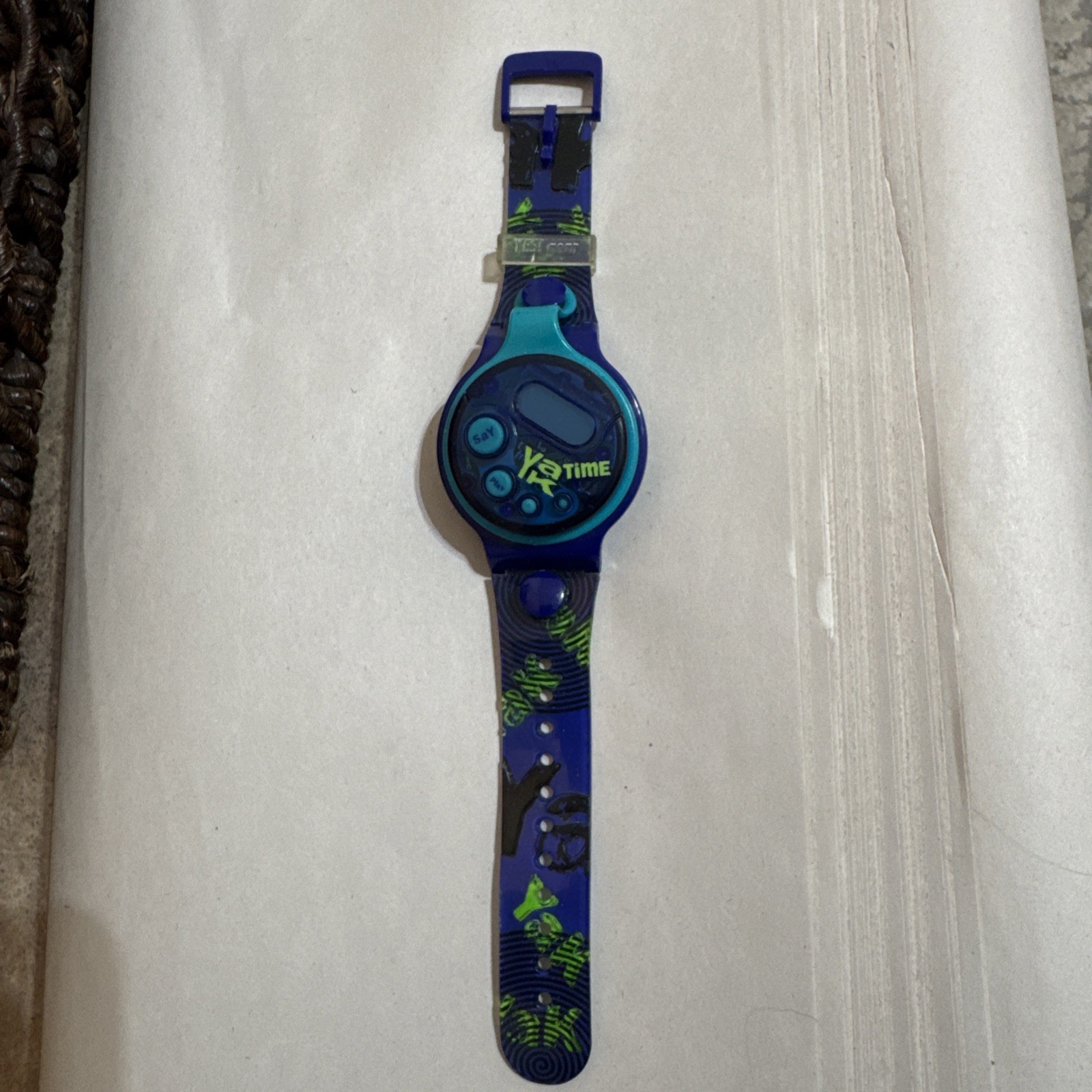 Vintage 1996 Yes Gear Yak Time Talking Wrist Watch Blue Not Tested