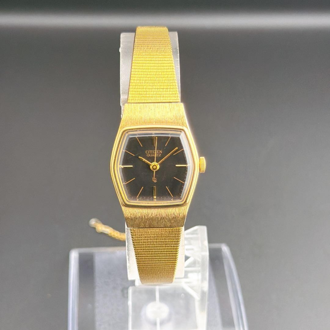 Citizen Black Quartz Ladies Watch Bracelet Vintage Rare Japan 071630