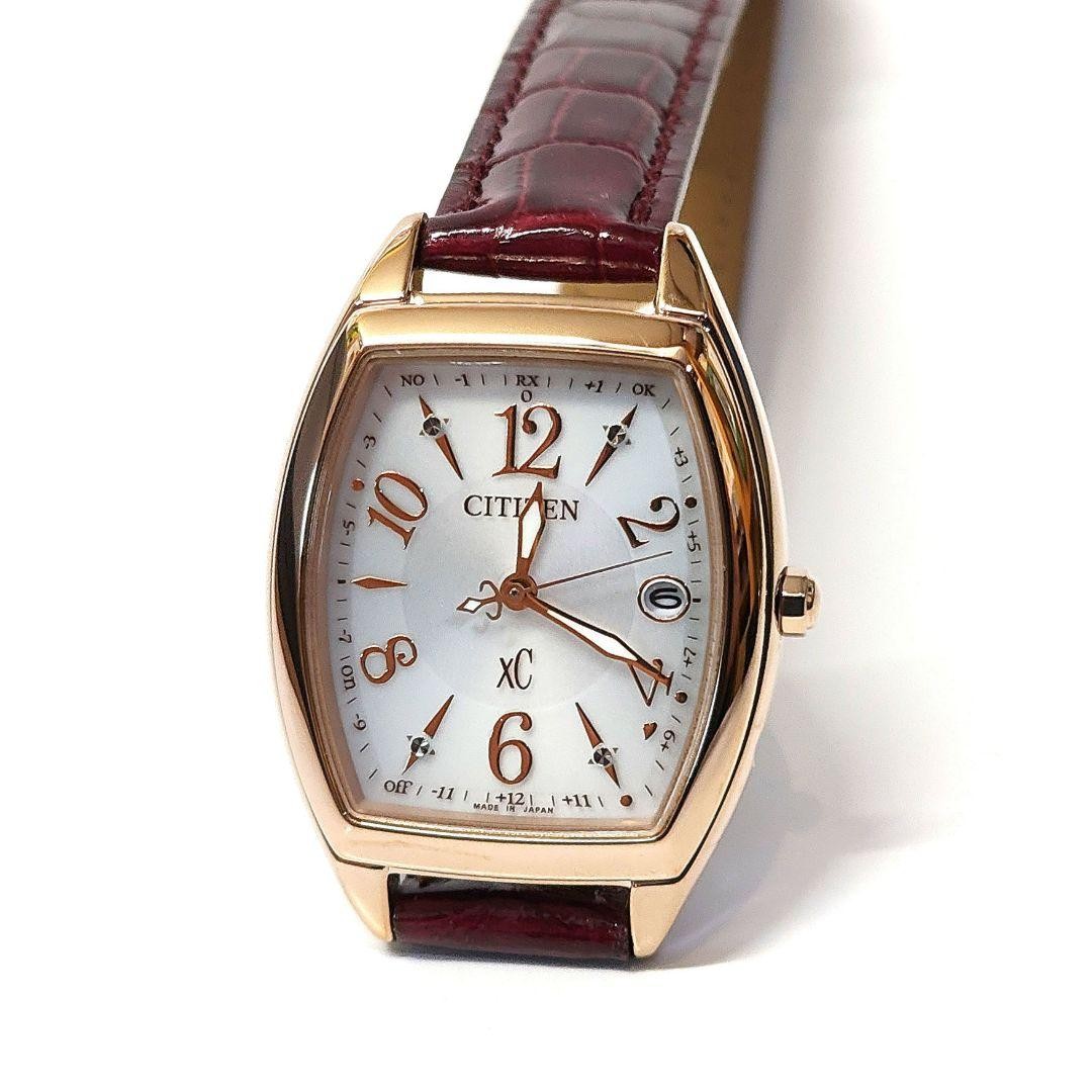 Citizen xC Ladies Quartz Watch Bordeaux Leather 25.6mm Pink Gold New