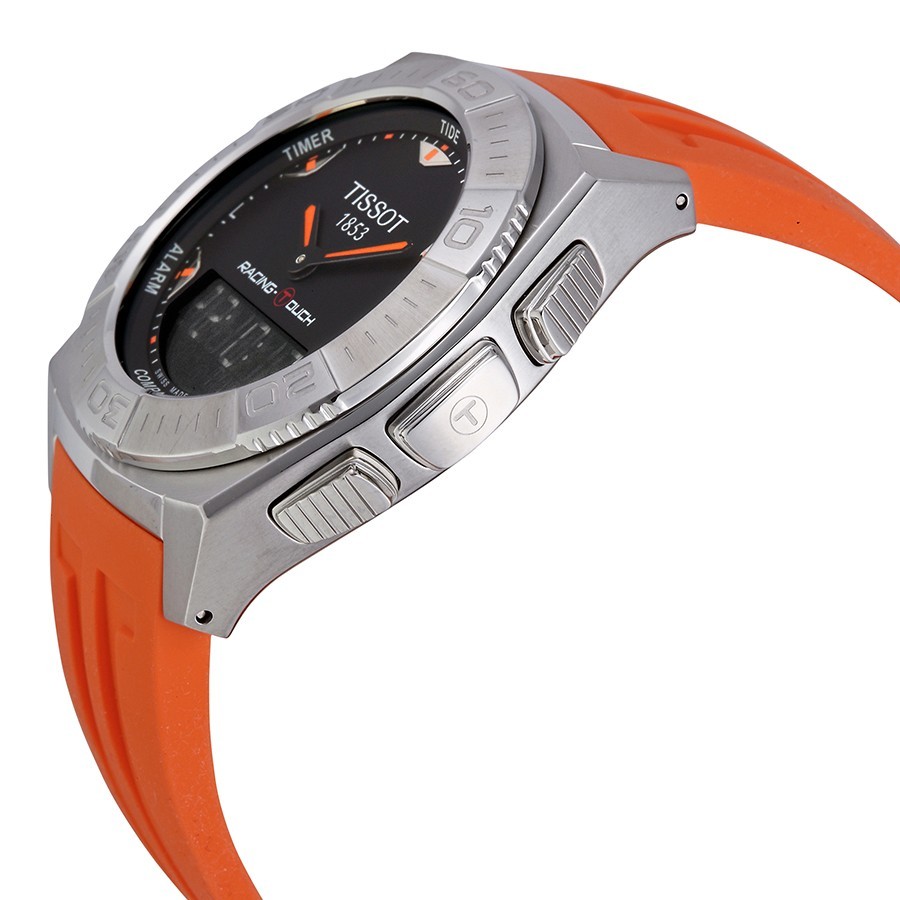 Tissot Racing T-Touch Black Dial & Orange Strap Mens Watch T002520A