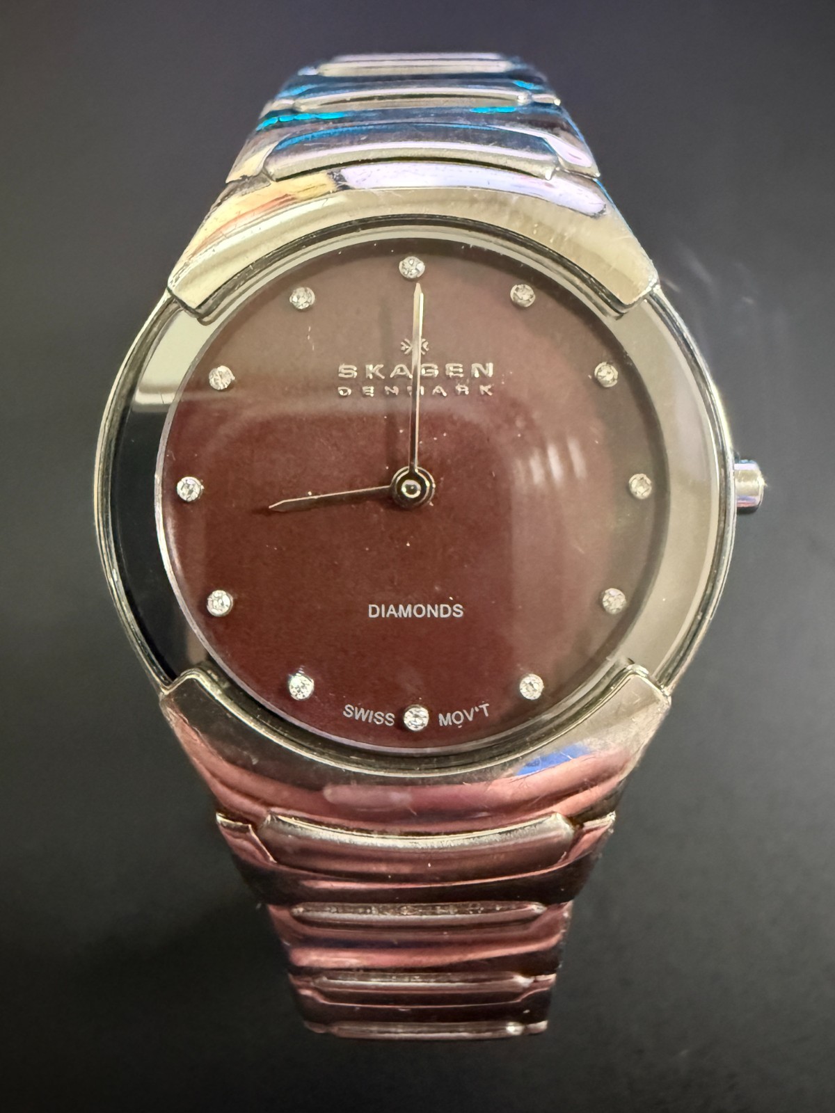 Women’s Skagen Denmark Diamond Watch, Swiss Movement, Sapphire Crystal