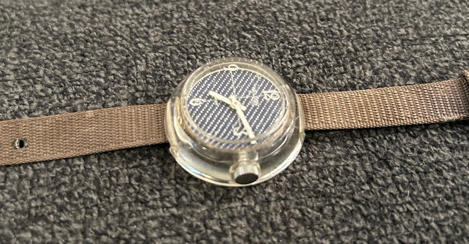 vintage Swiss see-through NELSON minimalist mechanical watch – working! nerdcore