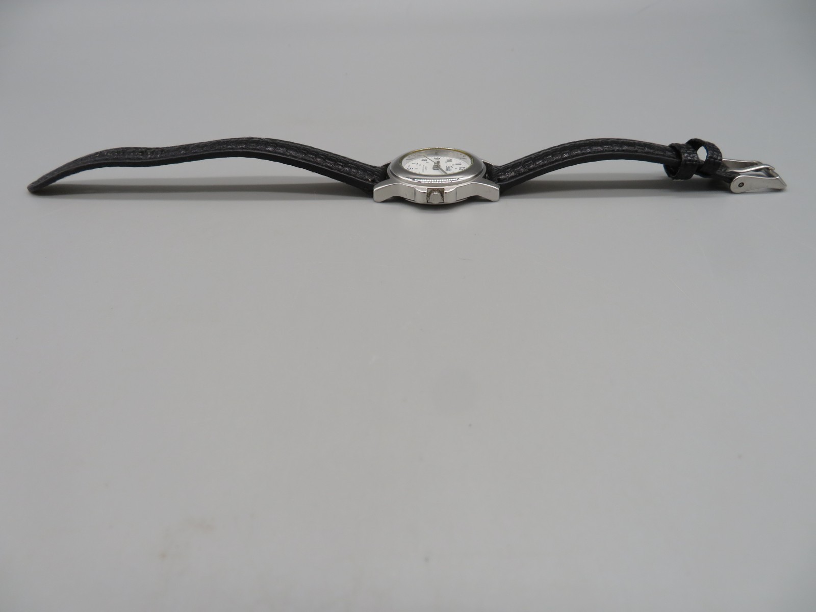 Speidel Express Silver Tone Watch Water Resistant Black Band New Battery