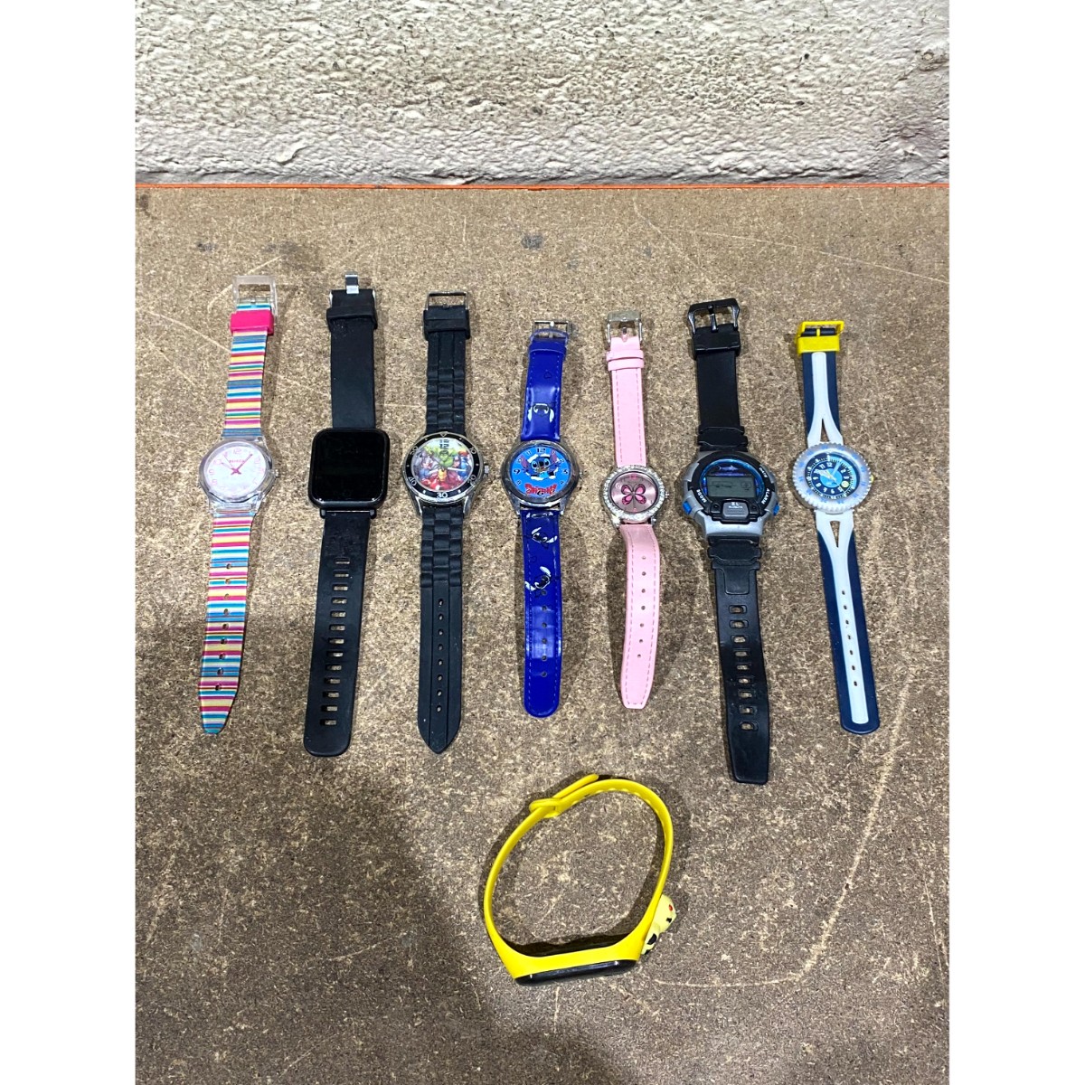 Lot Of 8 Various Brand Analogue & Digital Dial Wristwatches Multicolour Straps