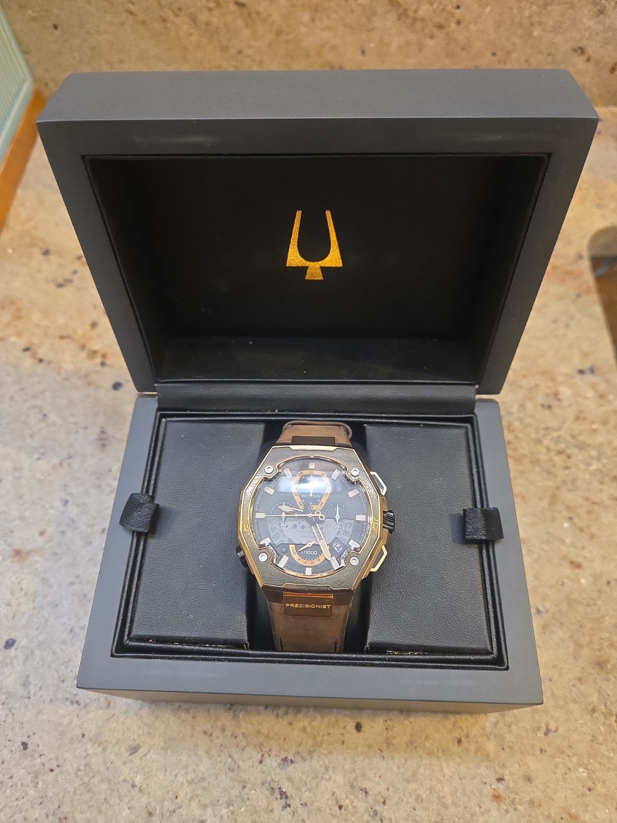Bulova Series X Precisionist Brown Leather Watch 98B356 10th Anniversary