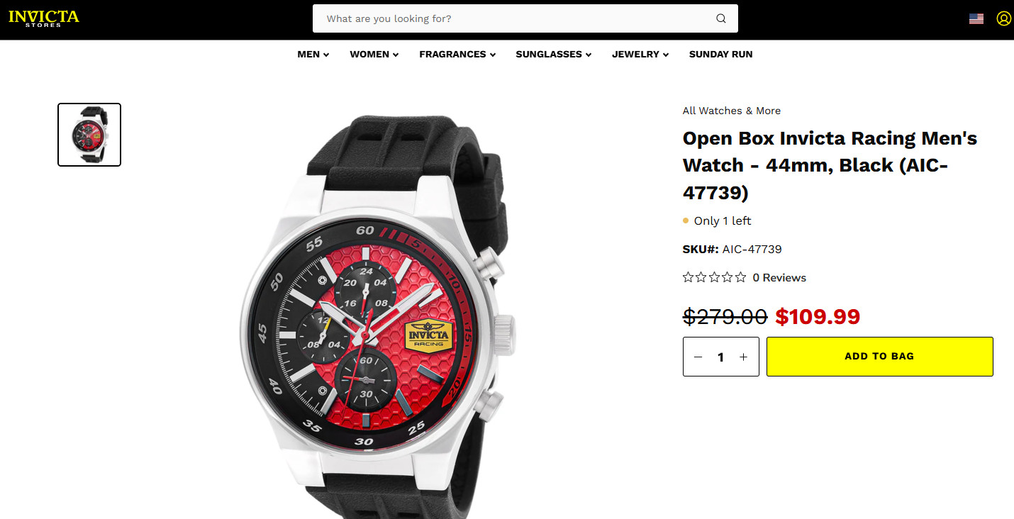 Invicta Special Edition Replica Racing Car w/ Invicta 47739 44mm Watch Bundle!