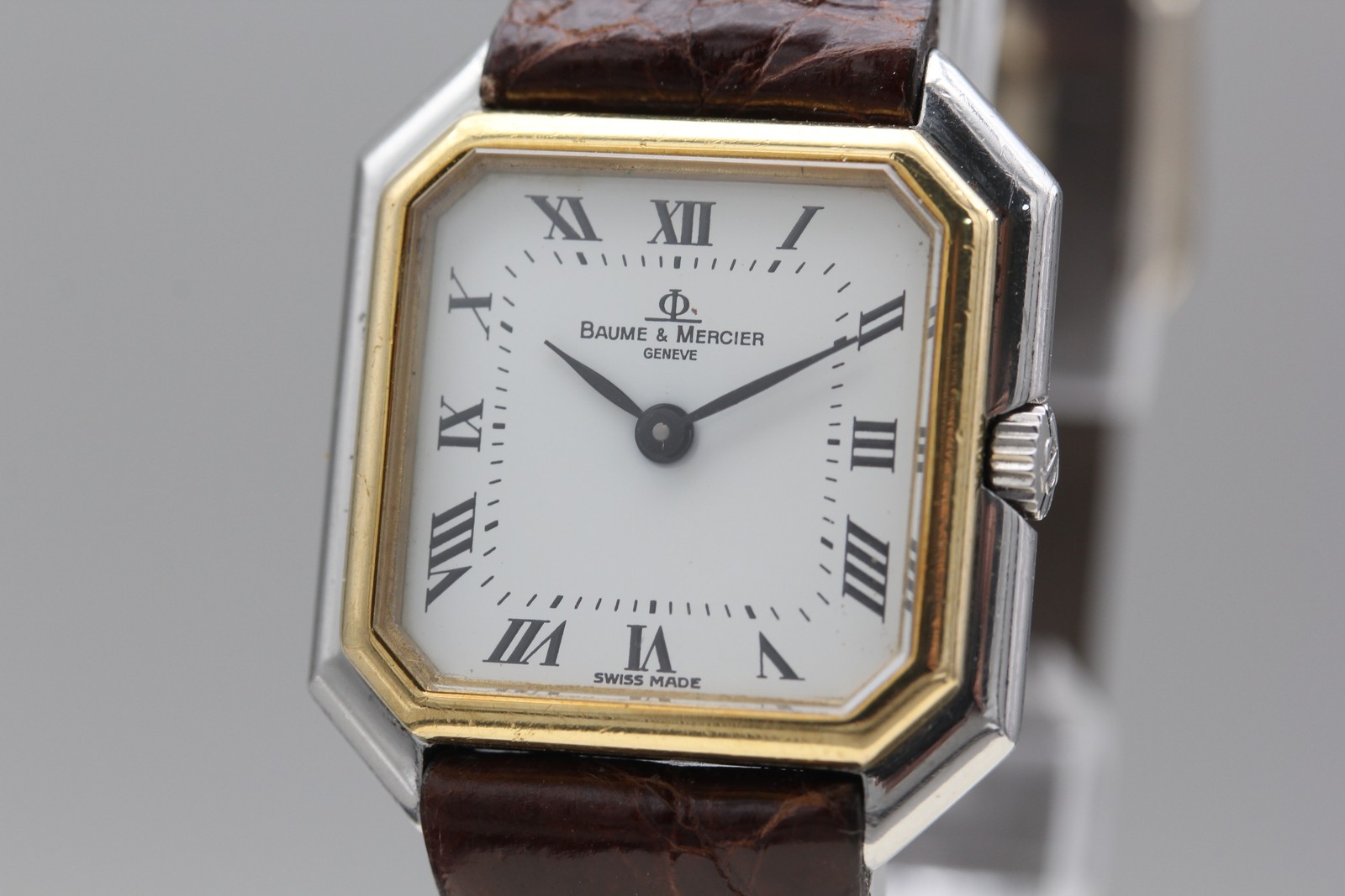 N MINT / Box Baume & Mercier BM777 Octagon Roman Dial Hand Winding Women’s Watch