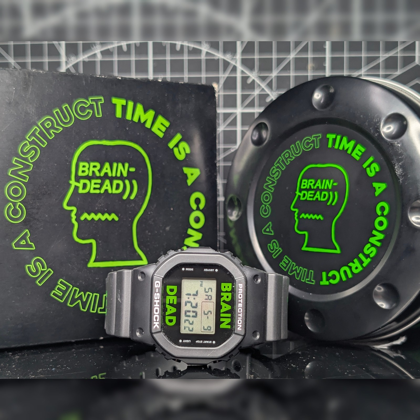 Casio G-Shock BRAIN DEAD DW-5600 Black Green Japanese Exclusive Square DW-5600VT