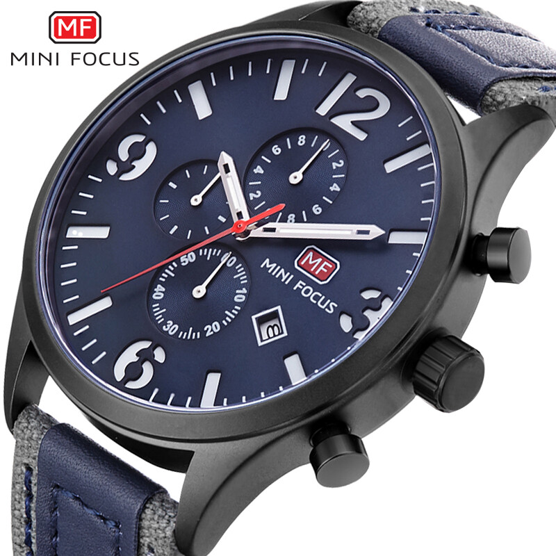 Mini focus Men Watch Quartz Sports Watches Male Nylon Strap Military Wrist Watch