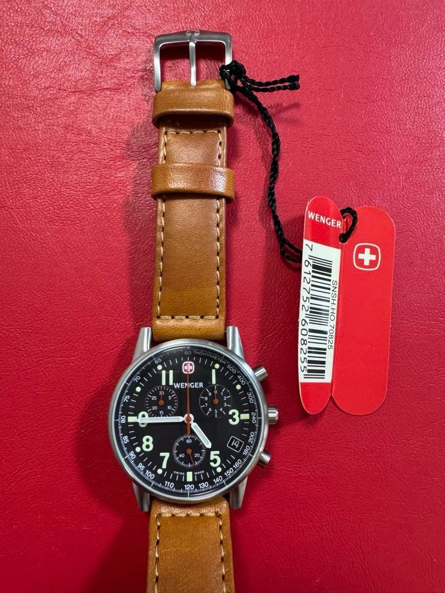 [B1P] Wenger Command Chrono 4 Stone 7082X Leather Strap Quartz Watch [x8q]