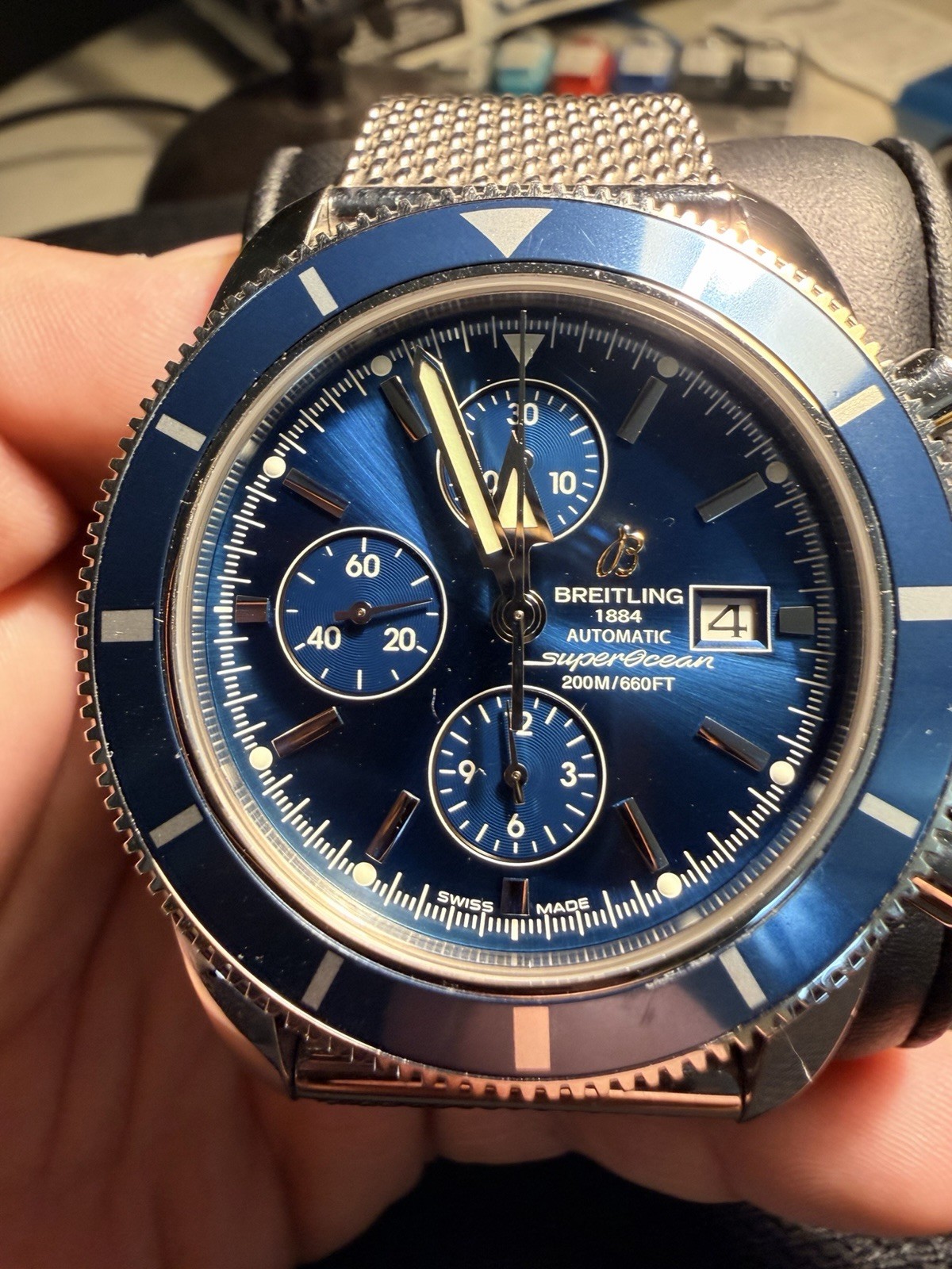 Breitling Super Ocean Heritage Blue Dial Chronograph A13320 With Extra Band