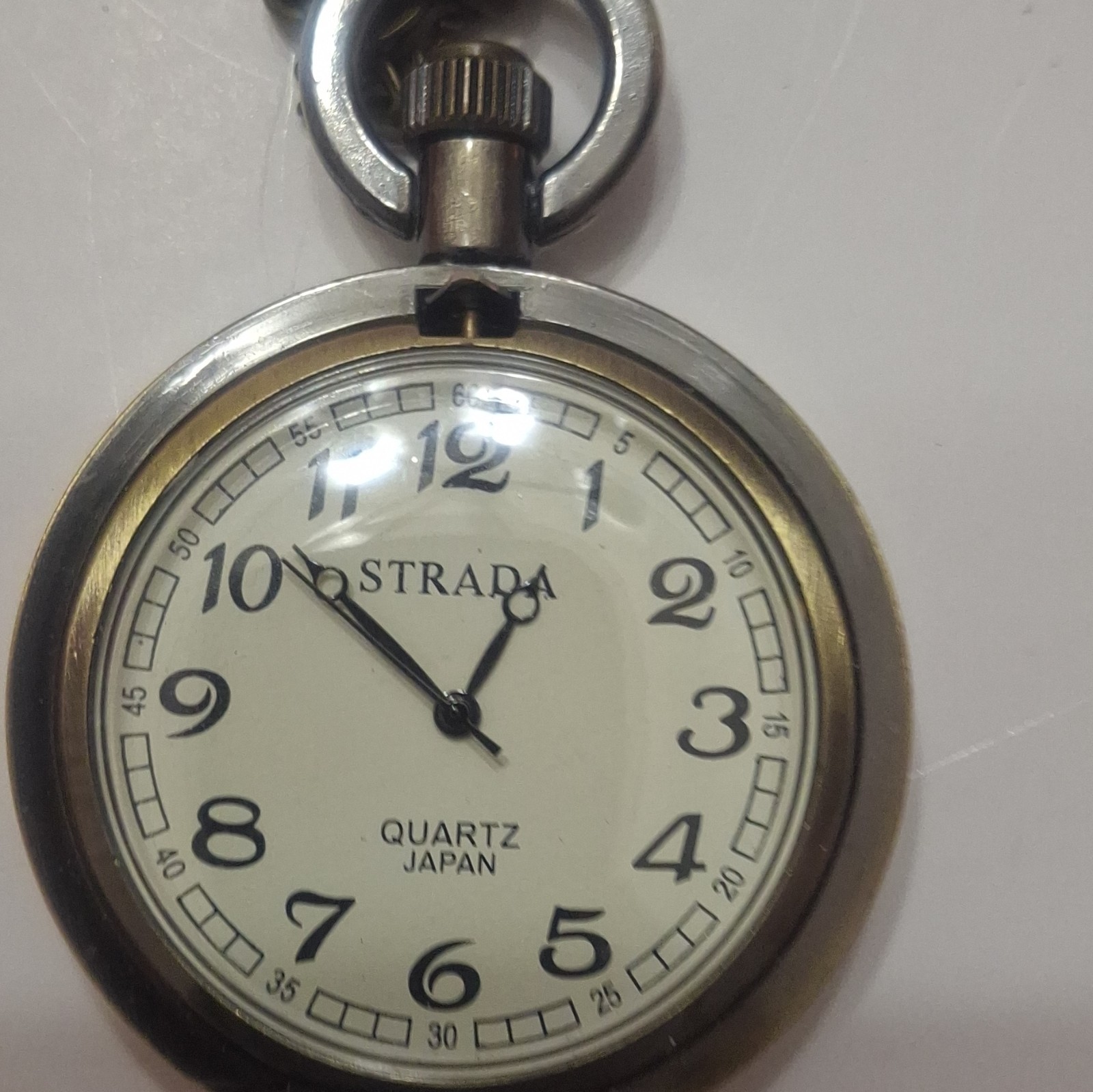 Strada Quartz Full Hunter Pocket Watch US Marine Corps Design w/ Chain & Box
