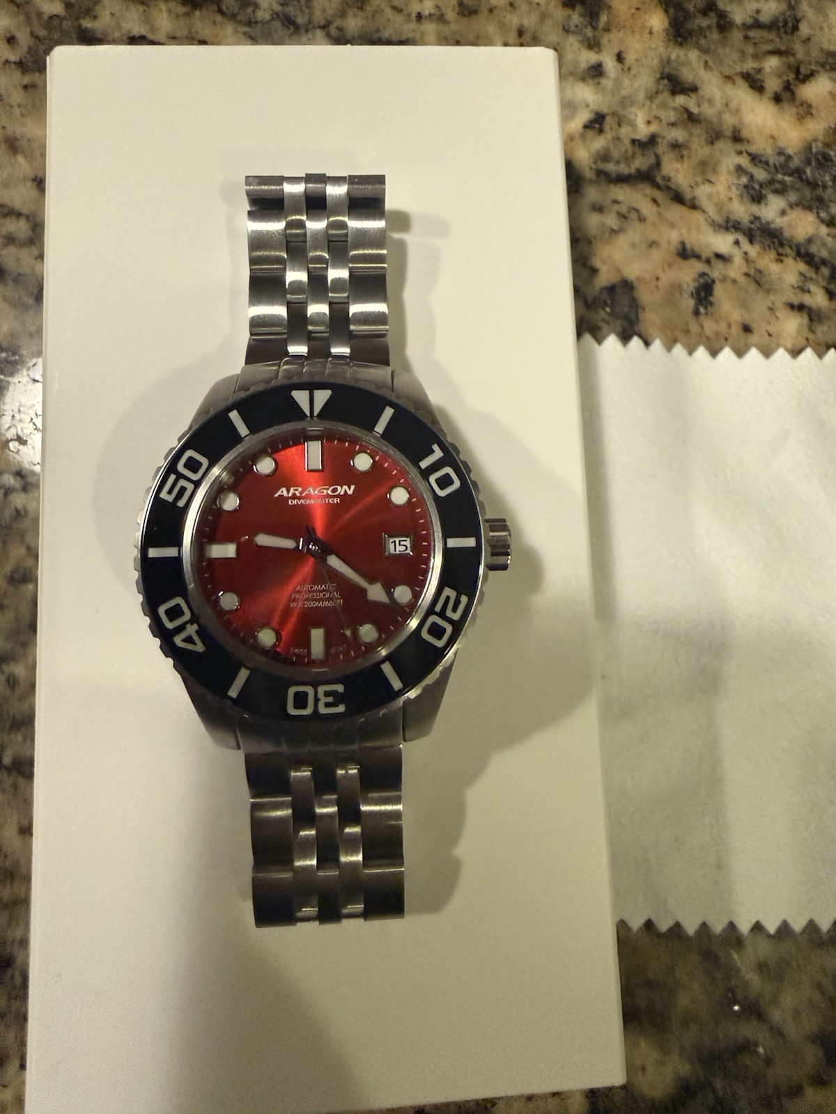 Aragon DM 42 Swiss R150 Red Dial Watch