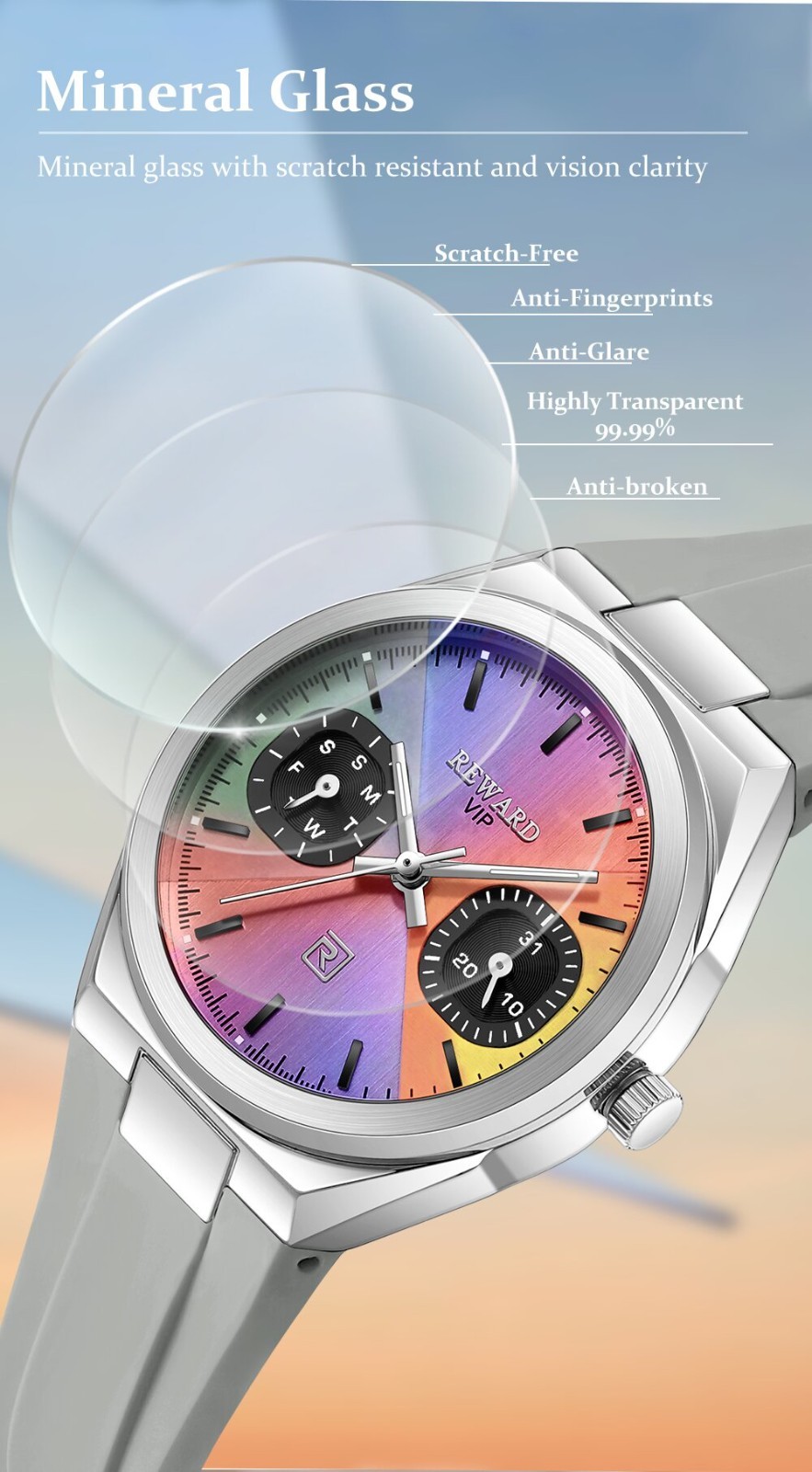 REWARD Women’s Week/Day Luminous Multifunction Calendar Couple Quartz Watch Gift