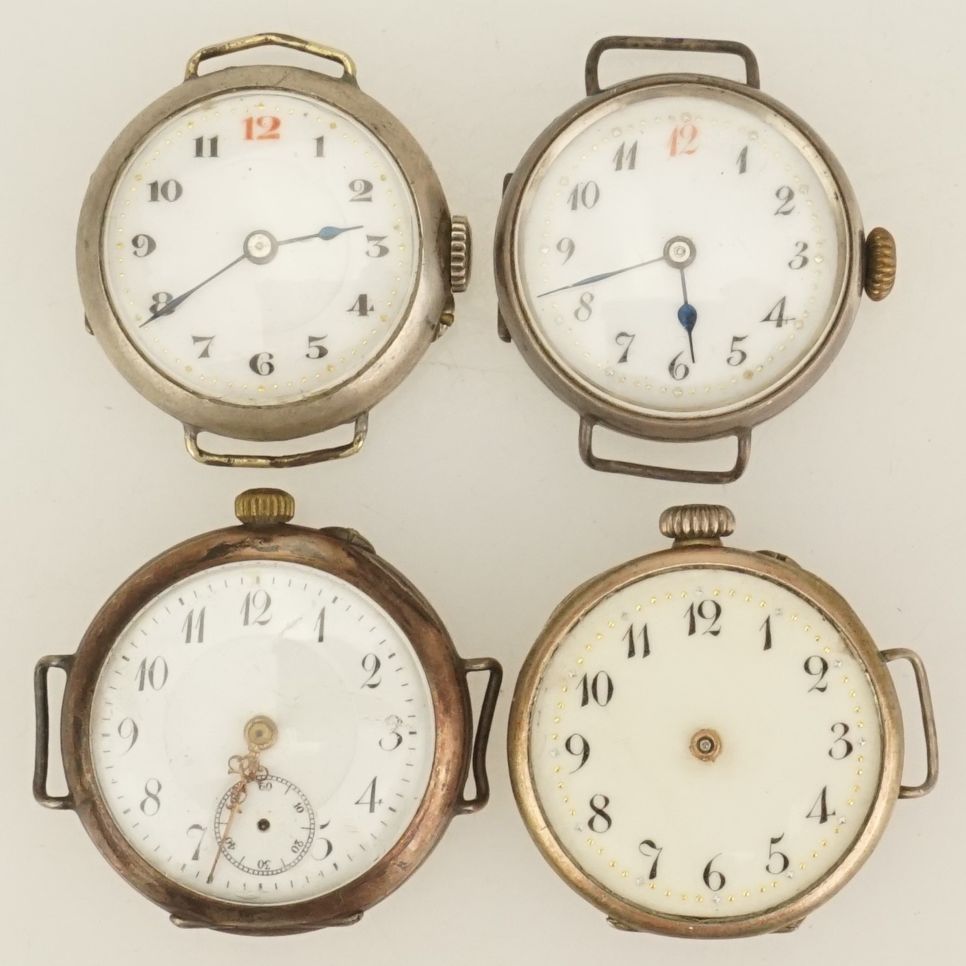 4x Silver Pocket Watch no fusee duplex gold pl wrist repeater chronograph scrap