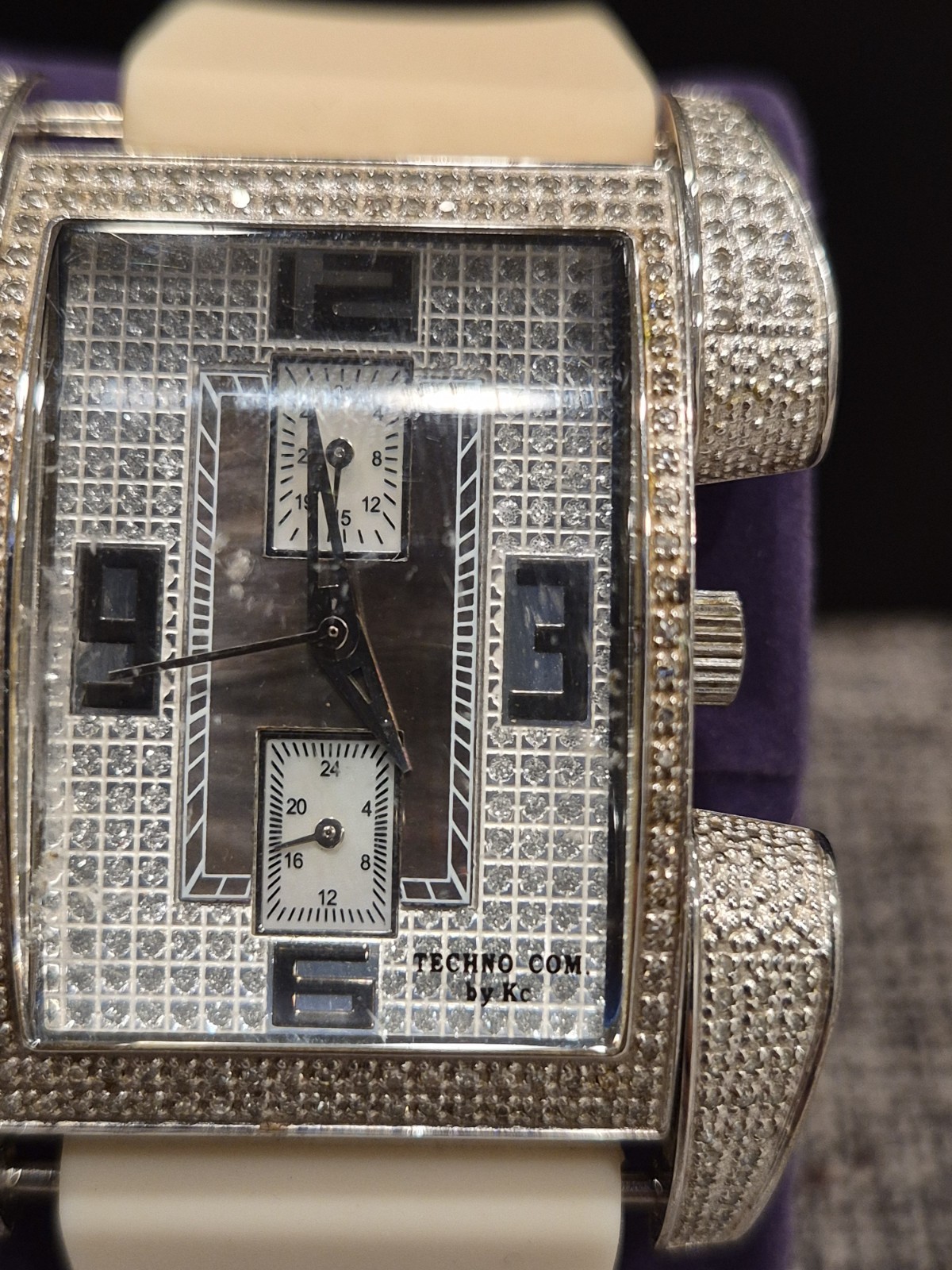 Techno Com by KC watches with Genuine Diamonds Fully Iced Out
