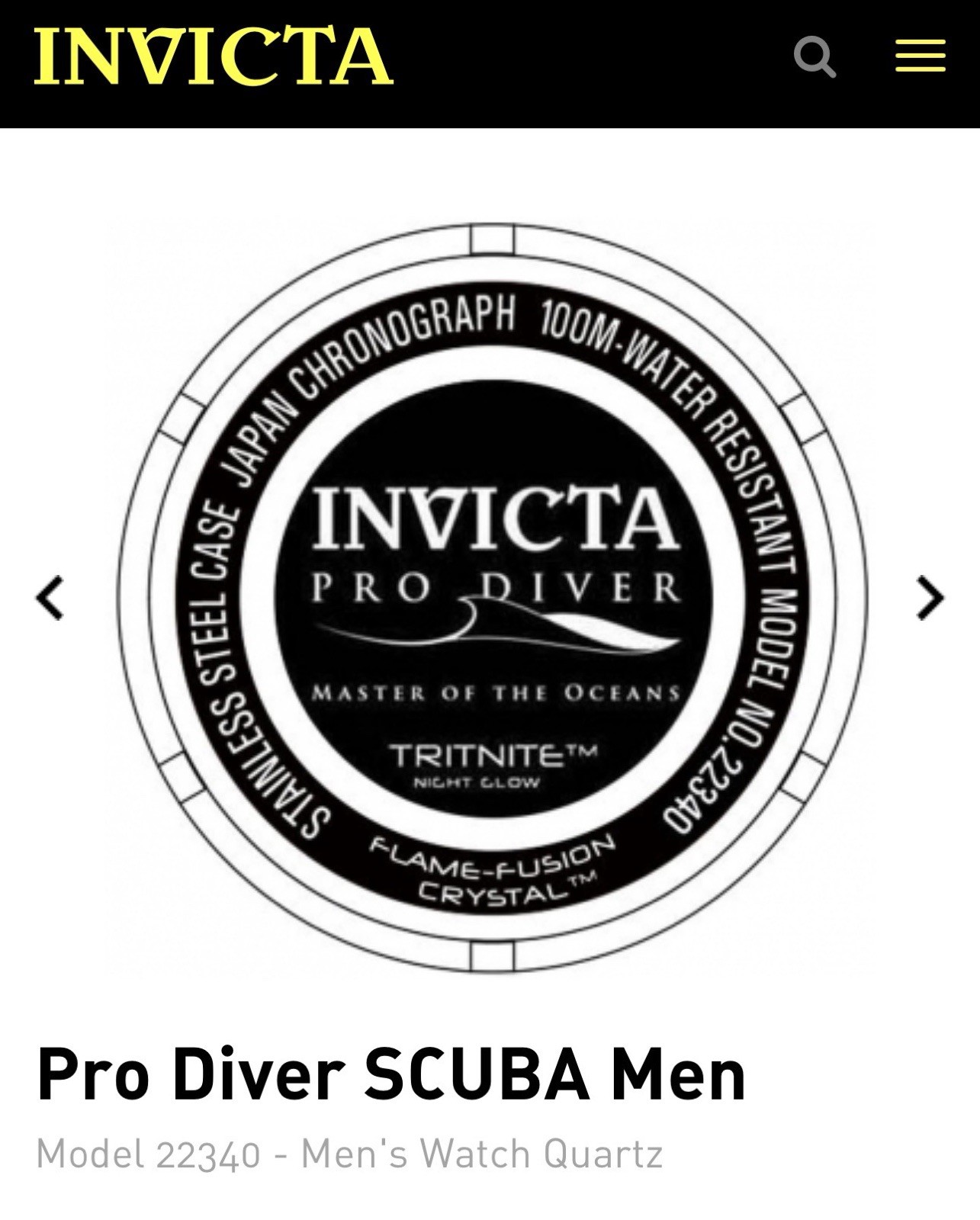 Men’s Invicta Pro Diver Scuba| #22340 | New 50mm Stainless Steel Case