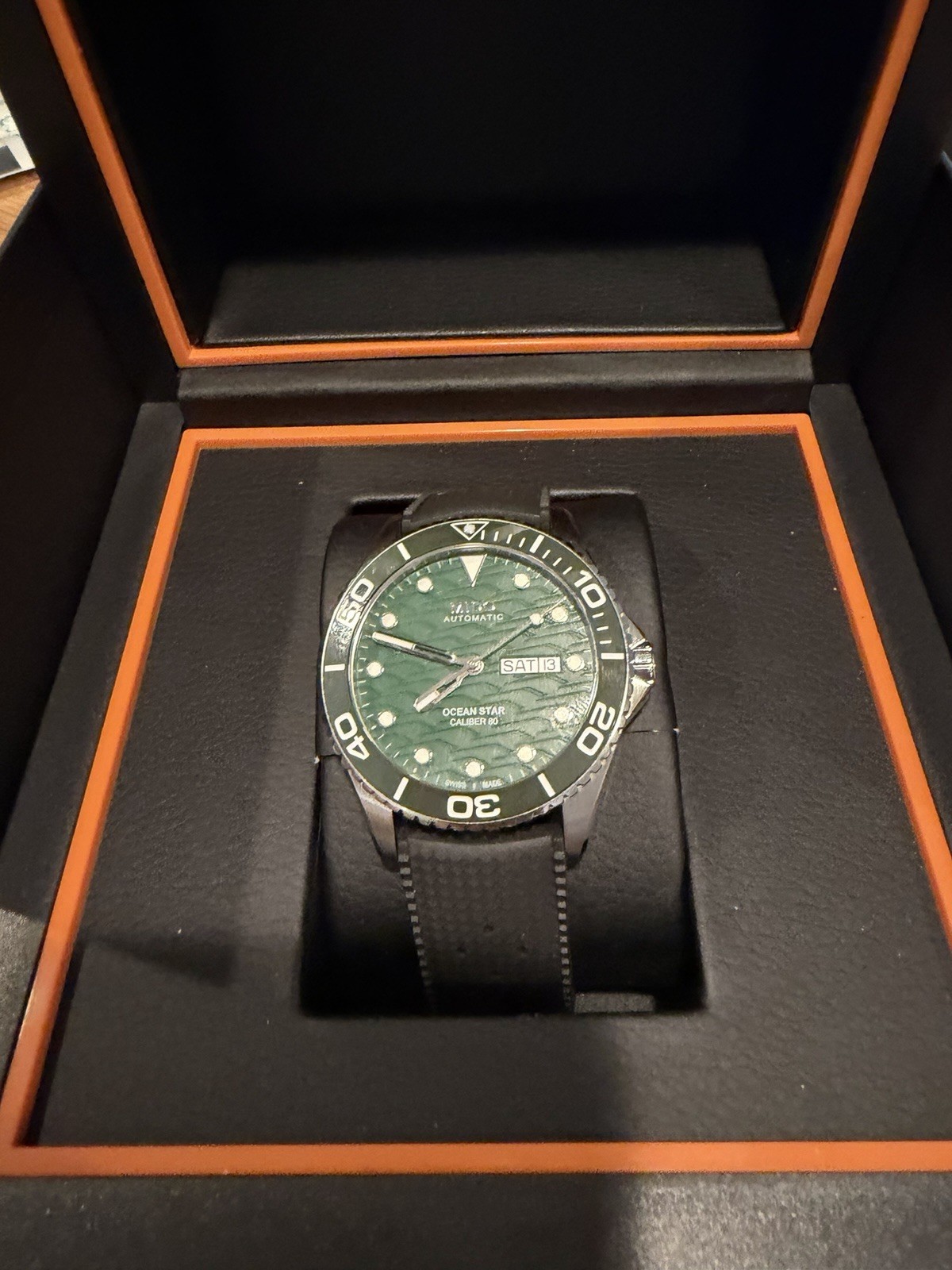 MIDO Ocean Star Caliber 80 42mm Green Wave Dial Box Papers +Bracelet