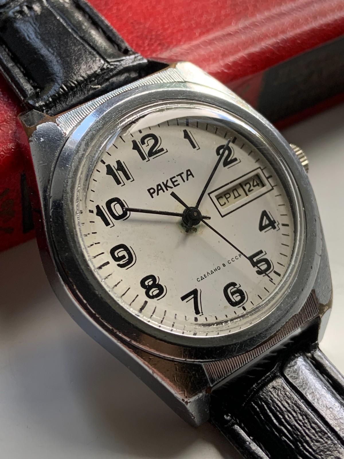 Vintage Soviet Men’s Watch Raketa “rolex” CCCP Wristwatch USSR Mechanical