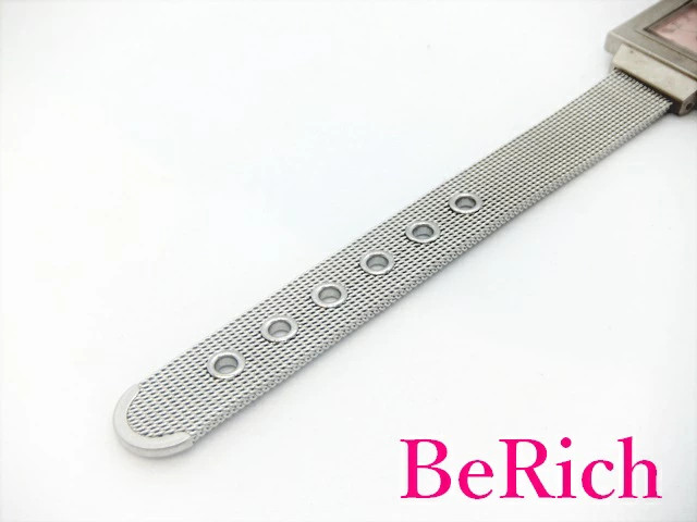 [A1R] Elegance Pink Dial SS Silver Square Analog Quartz Watch [n5x]