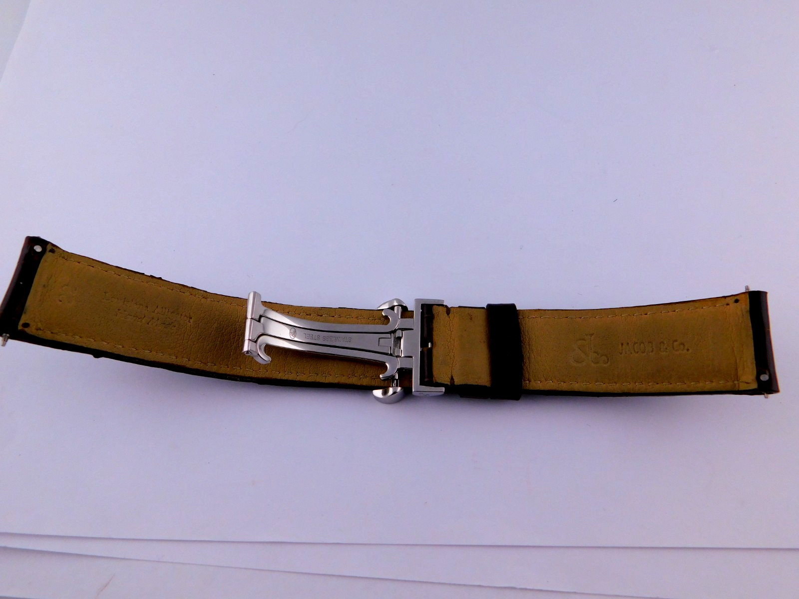 GENUINE JACOB & CO 22MM BROWN ALLIGATOR MENS WRISTWATCH BAND