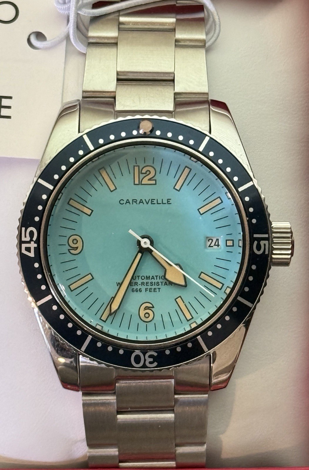 Caravelle Sea Hunter Devil Diver by Bulova Reissue, Blue 43B178, Bracelet Unworn
