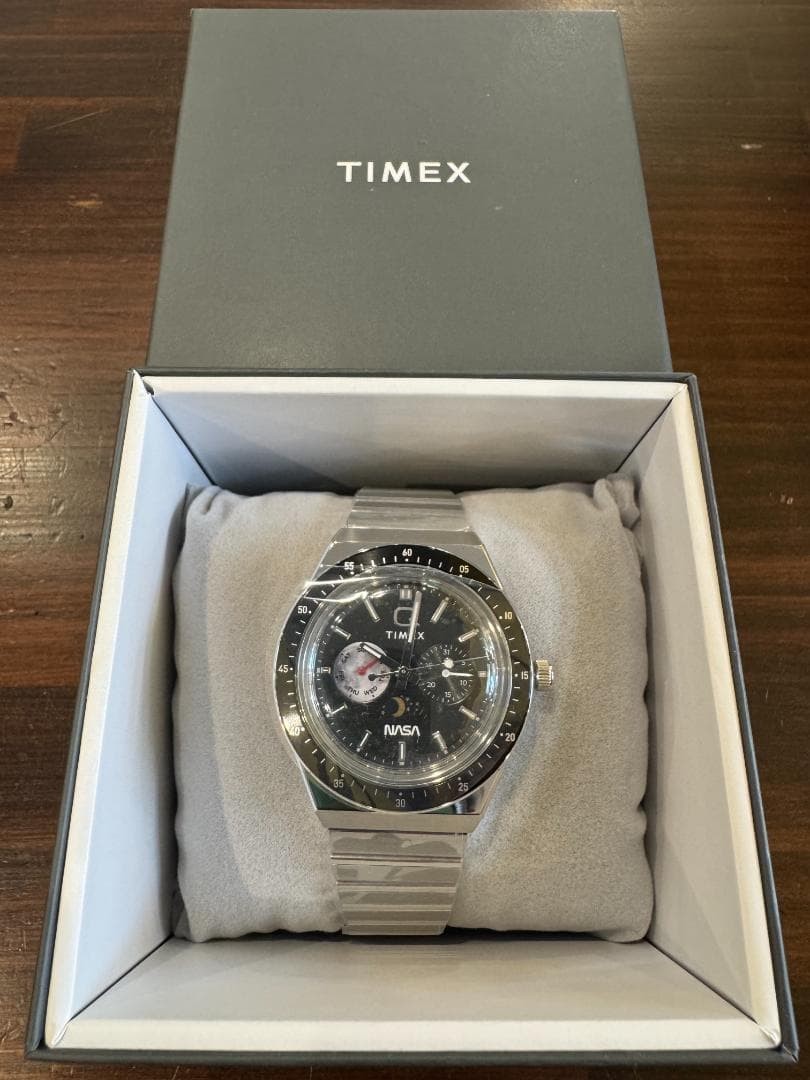 Q Timex x NASA Space Moon Phase Stainless Steel Men’s Watch TW2Y56700 Japan