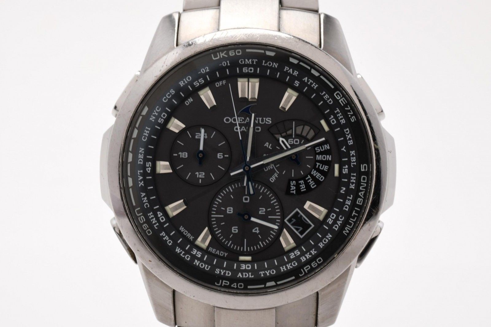 CASIO OCEANUS OCW M700 radio solar chronograph titanium black dial men’s wristwa