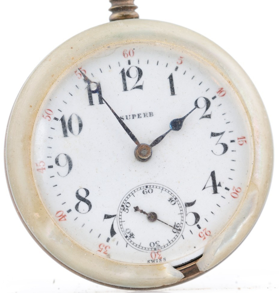 SUPERB MOTHER OF PEARL TH. SANDOZ, 3j POCKET WATCH, 46.3mm, FOR REPAIR (NO)