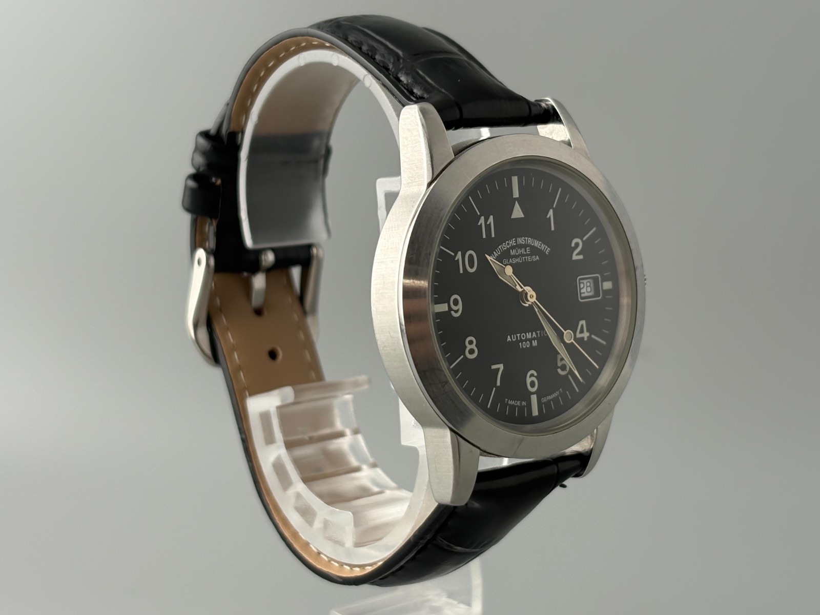 Muhle Glashutte M12610 Automatic Watch Black Dial 38mm Sapphire Made in Germany